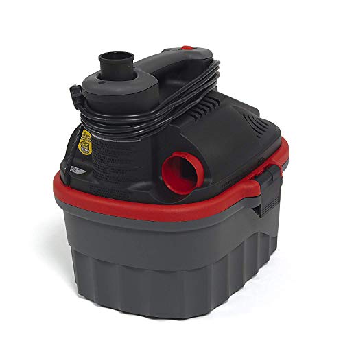 RIDGID 50313 Model 4000RV 4-Gallon Portable Wet and Dry Compact Vacuum Cleaner with 5.0 Peak-HP Motor, 4 gallon, Red