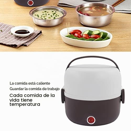 Fiambrera Eléctrica de 250 W, 2 Capas de Calefacción, Fiambrera, Calentador de Huevos, Calentador de Alimentos Portátil, Fiambreras Bento, Fiambrera con Rejilla para Huevos Al Vapor para(Púrpura)