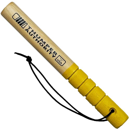 Image of 14 inch Hickory Tire Thumper - Made in USA, Durable Truck Tire Pressure Checker, Fish Bat Knocker, Roadside Tool with Sand Grit Coated Non-Slip Grip in Safety Yellow