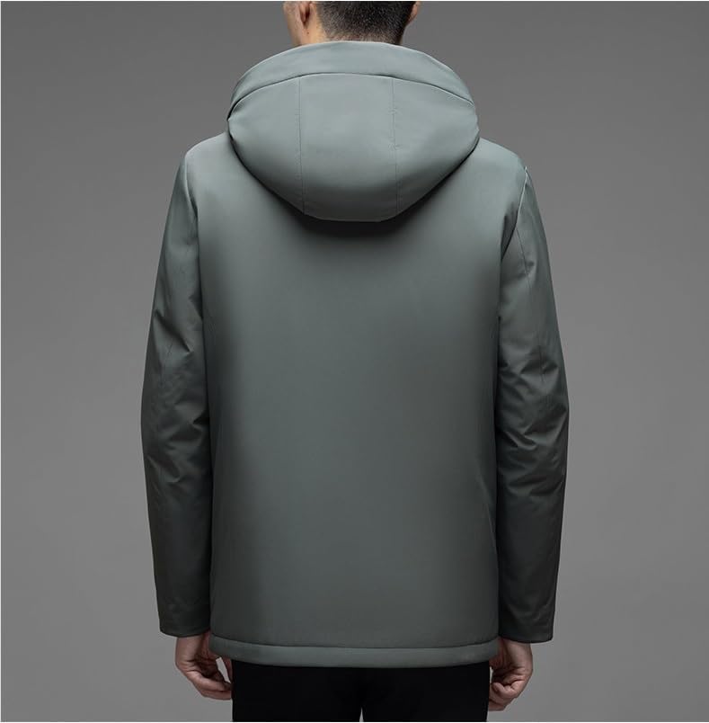 Mens Hooded Down Jacket Winter Comfort Fashion Casual Thick Removable Liner Coat Puffer Jackets