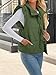 Tankaneo Womens Cropped Puffer Vest Ruffle Sleeveless Tie Front Stand Collar Quilted Vest Winter Zip Up Padded Gilets Coats
