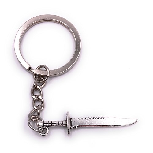 H-Customs Cuchillo Daga Espada Caballero Llavero Colgante Plata metal