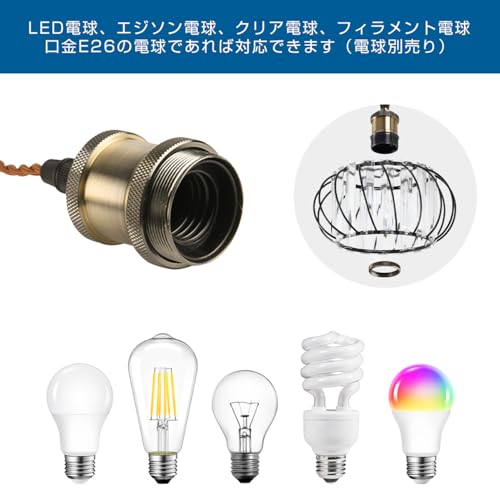 UEWIT ペンダントライト 北欧 ダクトレール E26口金 引掛け式 照明天井 吊り下げ 60cm調節可能 おしゃれ LED 電気 雰囲気ランプ (電球別売り) [3]