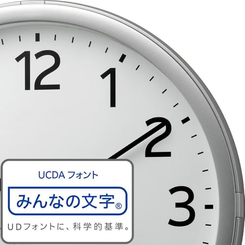 掛け時計 電波時計 オフィス 24回チャイム機能 時報機能 カレンダー シルバー Φ35×5.5cm オフィス用品 工場 事務所 プログラムカレンダー 01SR 4FNA01SR19 [並行輸入品] [5]