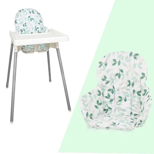 Image of for IKEA High Chair Cushion, High Chair Pad for IKEA Antilop Highchair, Cotton Non-Slip, Soft, Baby Sitting More Comfortable (Green Leaf)