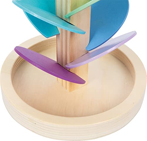 small foot Klang-Murmelbahn Regenbogen, Motorikspiel für Kinder, aus Holz, inkl. 4 Murmeln, ab 3 Jahren, 1187