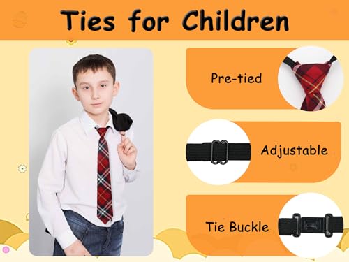 Boys Tie Striped Ties for Kids Pre-tied Adjustable Neckties for Boys School Uniform Wedding Graduation4