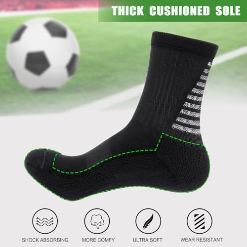 Ultrafun 4 Pairs Soccer Socks with Grips Non Slip Football Basketball Athletic Socks for Men Women3