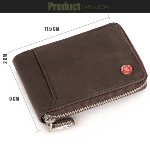 Image of HORNBULL Steve Coffee Brown RFID Blocking Leather Wallet for Men | Vertical Credit Debit Card Holder