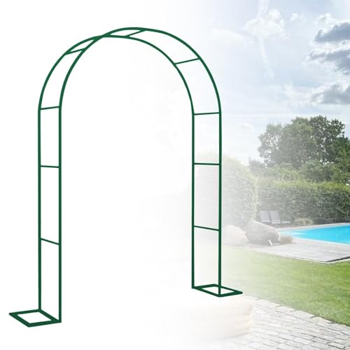 Treillis de jardin pour plantes grimpantes, acier galvanisé, résistant aux intempéries, couleur verte, 180 x 220 cm, parfait pour les roses et les allées...