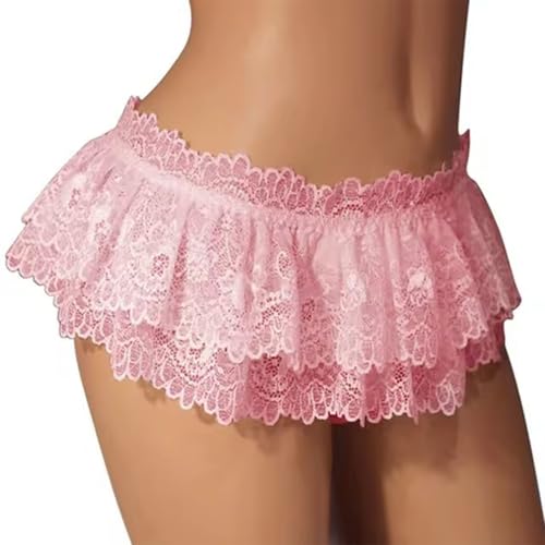 Sissy Lace Panties Men Ruffled Panties Thongs Mini Skirt Thongs Gay Lingerie3