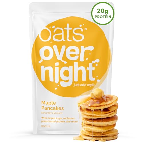 Image of Oats Overnight - Maple Pancakes - Vegan, 20g Protein, High Fiber Breakfast Shake - Gluten Free, Non GMO Oatmeal (2.5 oz per meal) (8 Pack)