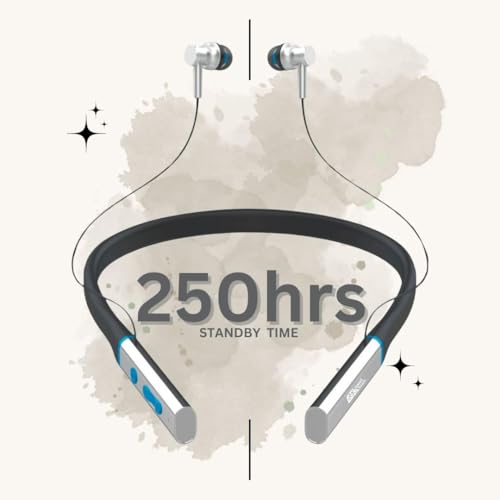 Image of Play Switch Pro Sportz Neckband with Mic, Rich Music Experience, 62H Play, 365H Standby, Dual Equalizer Boost Sound, BTv5.2, IPX3 Compatible with Android & iOS SD Card Slot Availabl(Silver)