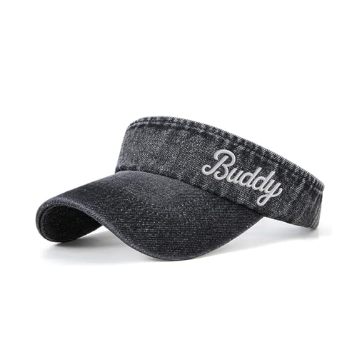 Custom Sun Visor Hat for Women Adjustable Black Ball Cap for Women and Men Golf Visors for Men Running Tennis