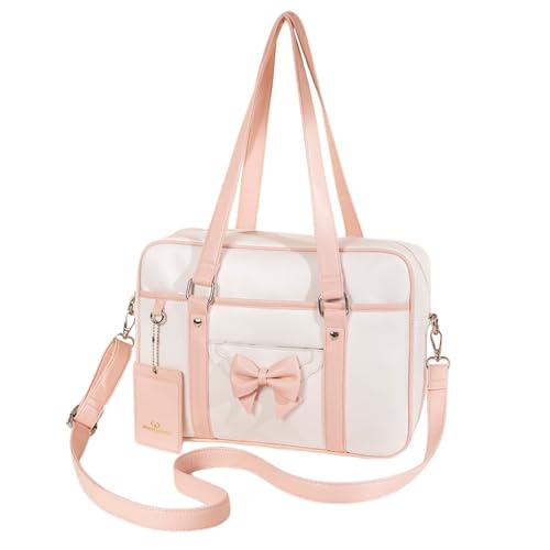 Japanese Style Lolita Handbags PU Leather Sweet Bows Large Capacity Shoulder Bag Women Fashion Crossbody Bags
