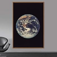 Framed Canvas Wall Art Planet Astronomy & Space Bedroom Colorful Contemporary Moon Multicolor Photography - 16x24 inches