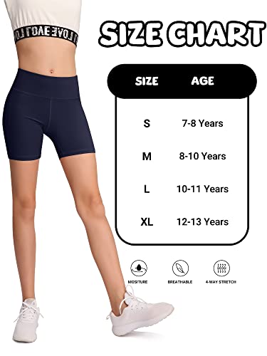 Mirity Girls' Athletic Biker Shorts With Pockets - Kids Volleyball Soccer Dance Yoga Running Bike Shorts (Pack Of 3) #TOP5