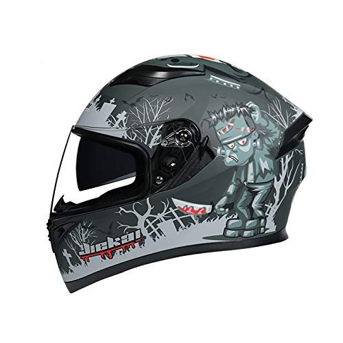 XBSLJ Motocross Helmets Motocross Helmet, Full Face Helmet, Unisex Motorcycle Helmet Compatible with Motorbike, Off-Road, Dirt Bike and Moutain Bike, DOT Approved,wildman,M