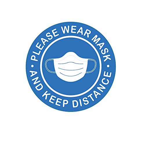 Featured Product Social Distancing Sign Decal Sticker - Please Wear Face Masks Attention Style Social Distance Poster for Grocery Stores, Dr. Offices, Hospitals