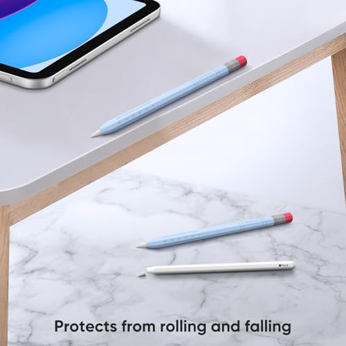 Image of Fintie Silicone Sleeve for Apple Pencil (USB-C), Light Pen Skin Case Cover Soft Protective Anti-Slip Pencil Grip Holder, Supports Magnetic Attachment, Sky Blue
