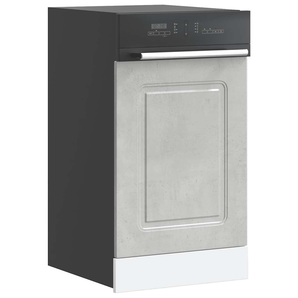 Kalmar - Pannello frontale per lavastoviglie in legno grigio cemento, 45 x 1,5 x 57 cm, pannello frontale per lavastoviglie da incasso, moderno