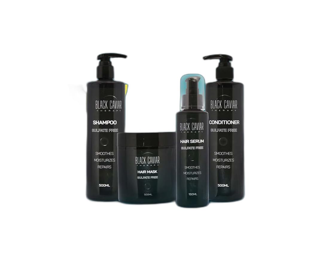 GenericBLACK CAVIAR THERAPY Sulfate Free Hair Care Kit 4 Pcs