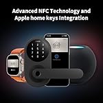 Aqara Smart Lock U300, Fingerprint Keyless Entry Door Lock with Handle, Matter Over Thread with Apple Home Keys, Touchscreen Keypad, Smart Lever Lock Supports Apple Home, Alexa, Google, IFTTT, Black - Image 3