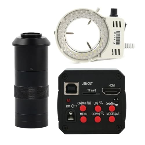 Microscope 18MP 1080P 60FPS USB Industry Video Microscope Camera Zoom C Mount Lens 56 LED Light(with 100X Lens Light)