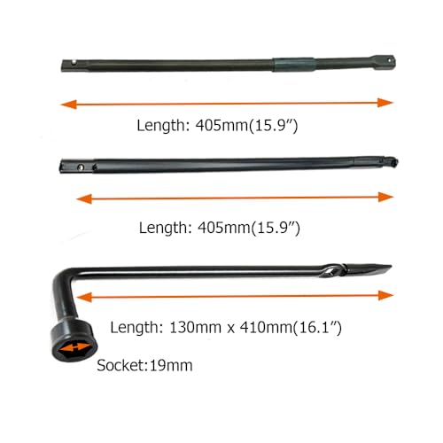 Image of Dr.Roc Spare Tire Wheel Lug Wrench Kit Compatible with Chevrolet Colorado 2004-2012 GMC Canyon 2004-2012 Humma H3 2006-2010 Spare Tire Tool