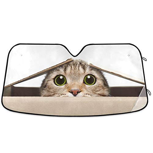 Oarencol Funny Cat Car Windshield Sun Shade Cute Animal Foldable UV Ray Sun Visor Protector Sunshade to Keep Your Vehicle Cool (55 Oarencol Funny Cat Car Windshield Sun Shade Cute Animal Foldable UV Ray Sun Visor Protector Sunshade to Keep Your Vehicle Cool (55