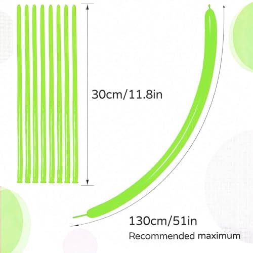 Image of 260 Light Green Long Balloons for Balloon Garland Thickening Skinny Latex Twisting Animals Modeling Christmas Birthday Wedding Party Festival Decorations 100pcs
