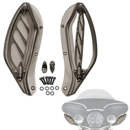Image of Smoke Upper Fairing Adjustable Air Deflectors Fairing Side Wing Windshield Compatible for Harley Touring 1996-2013