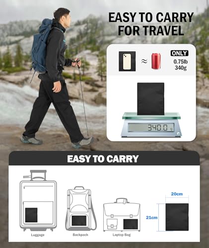 ZITY Men's Rain Over Pants Waterproof Heavy Duty Thick Hiking Pants Golf Pants with Lightweight Packable Bag3