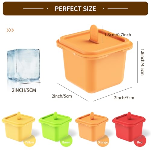 Set de 4 moldes grandes cuadrados para hielo y paletas con tapa miniatura 5