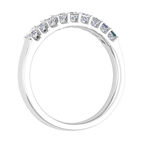 1/2 Carat Princess Cut Diamond Wedding Band Ring in 14K Gold (I1-I2 Clarity)2