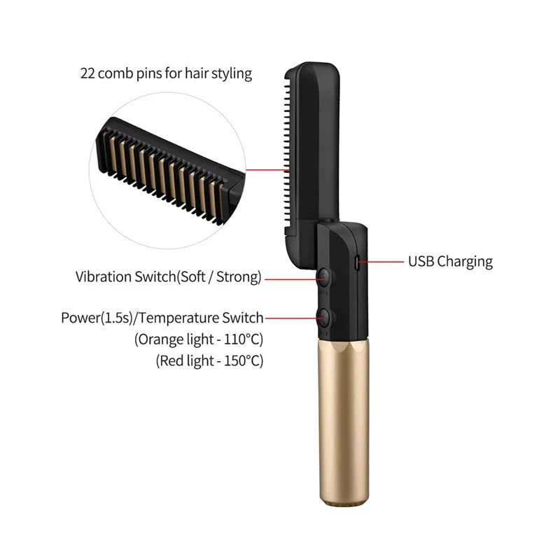 Peine Eléctrico Portátil para Barba y Cabello para Hombre miniatura 4