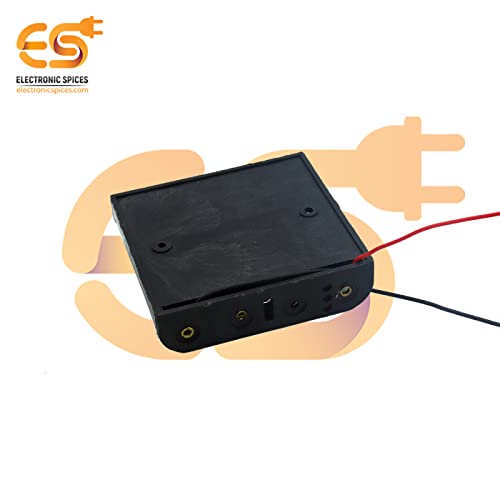 Image of Electronic Spices AA 4 Cell Battery Holder Hard Plastic Case With Wire Pack of 1 (1.5v X 4 Cells = 6volt)