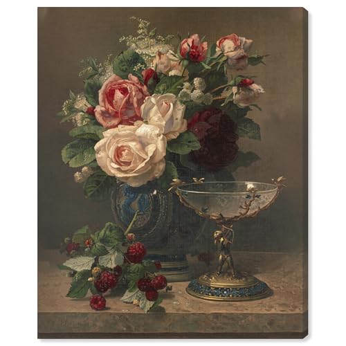 Art Remedy Still Life With Roses Vintage Classic Roses Canvas