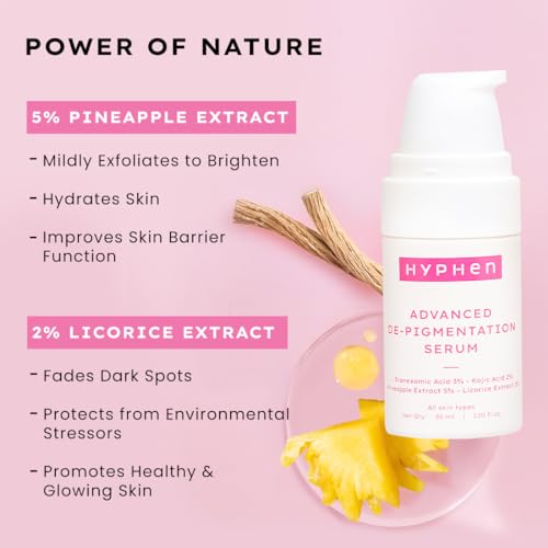 Image of Hyphen Advanced De-Pigmentation Serum For Hyperpigmentation, Melasma, Dark Spots & Scars With 2% Kojic Acid | Visibly Brightens & Even Tones Skin | Serum For Women & Men - 30ml