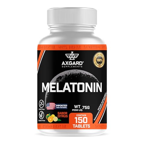 Melatonin - Melatonina - 150 Tabletes - Importada - Sabor suave Citrus Laranja com Acerola- Axgard Supplements