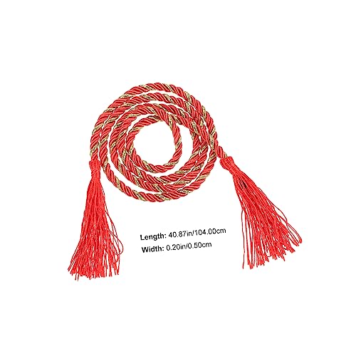 Japanese Style Kimono Belt with Tassel Waistband Decoration for Women Vintage Embroidered Red Waist Cinch for Yukata Costume Cosplay Party and Everyday Dress Accessories2