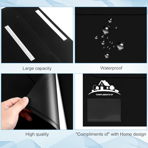 Kisston 10 Pack Legal Size Real Estate Folders Large Vinyl Document Black Real Estate Agent Supplies with Clear Business Card Pocket House Closing Paperwork Envelopes for Documents Organizing - Image 3