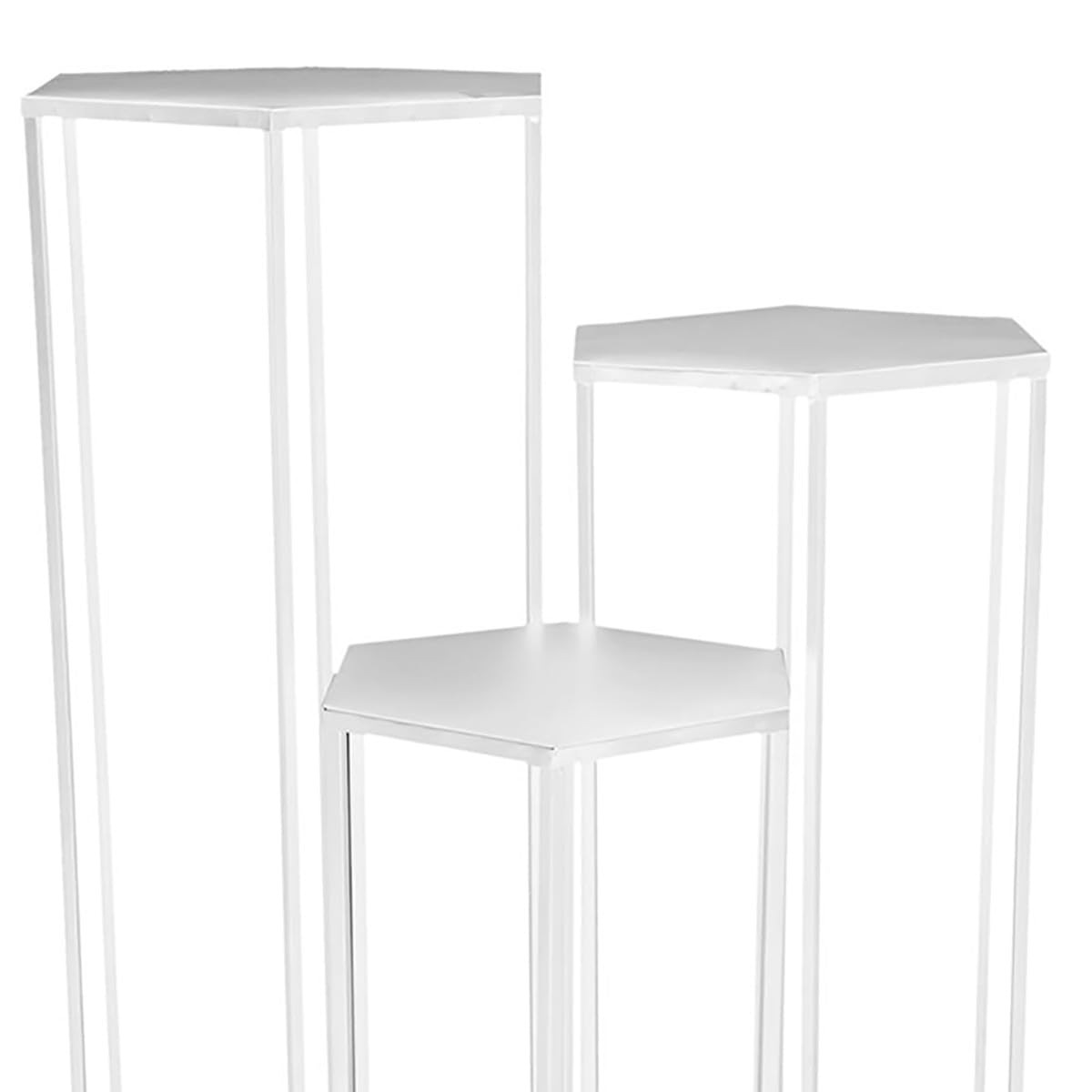 AltoBuy Razza - Lot de 3 Sellettes Gigognes Métal Blanc
