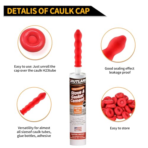 Image of ParkSung Caulk Saver Caps with Storage Box, 50PCS, Red | Latex Sealing Caps for Caulk Tubes, Reusable Cover Sealer, Preserve Open Tubes, Caulking Tips Accessories