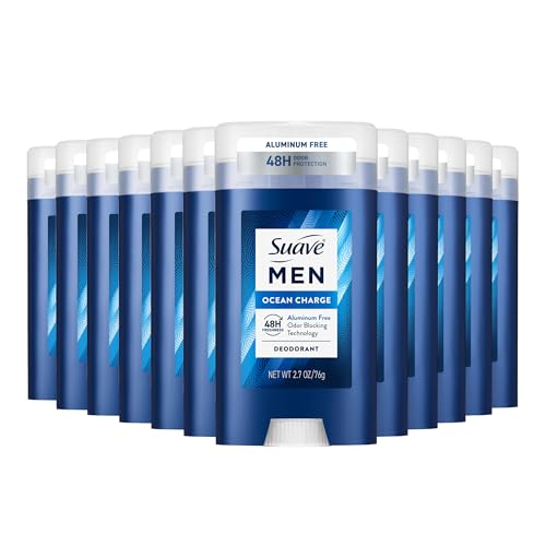 Suave Men Ocean Charge Antiperspirant Deodorant Stick, Aluminum Free, for 48hr odor & wetness...