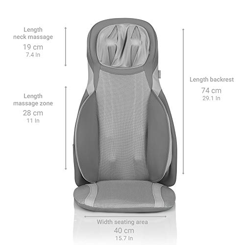 medisana MC 826 Shiatsu Massagesitzauflage, Massageauflage mit Akupressur und Klopfmassage, verstellbare Nackenmassage, 3 Intensitäten, Wärmefunktion für den gesamten Rücken und Nacken - Image 3