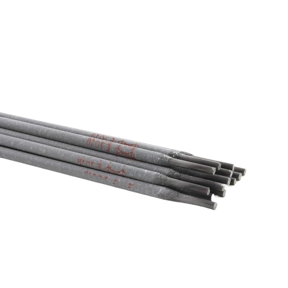 Electrodo de soldadura de acero al carbono de 14" x 1/8", recubrimiento de bajo contenido de hidrógeno, alta eficiencia de deposición, valores de impacto bajo cero, paquete de 55 lb