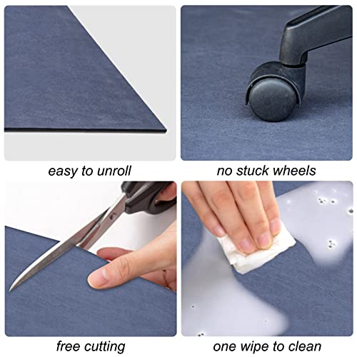 image for Punerux Office Chair Mat for Hardwood & Tile Floor 35x47 Inches (Navy 