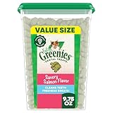 Greenies Feline Adult Dental Cat Treats, Savory Salmon Flavor, 9.75 oz. Tub