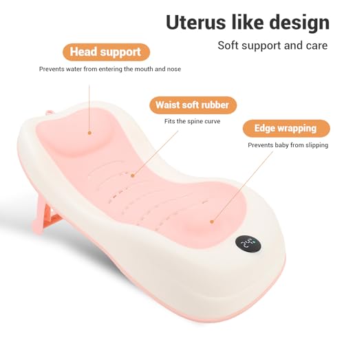 Bain pour bébé avec thermomètre et support antidérapant évier souple - 4